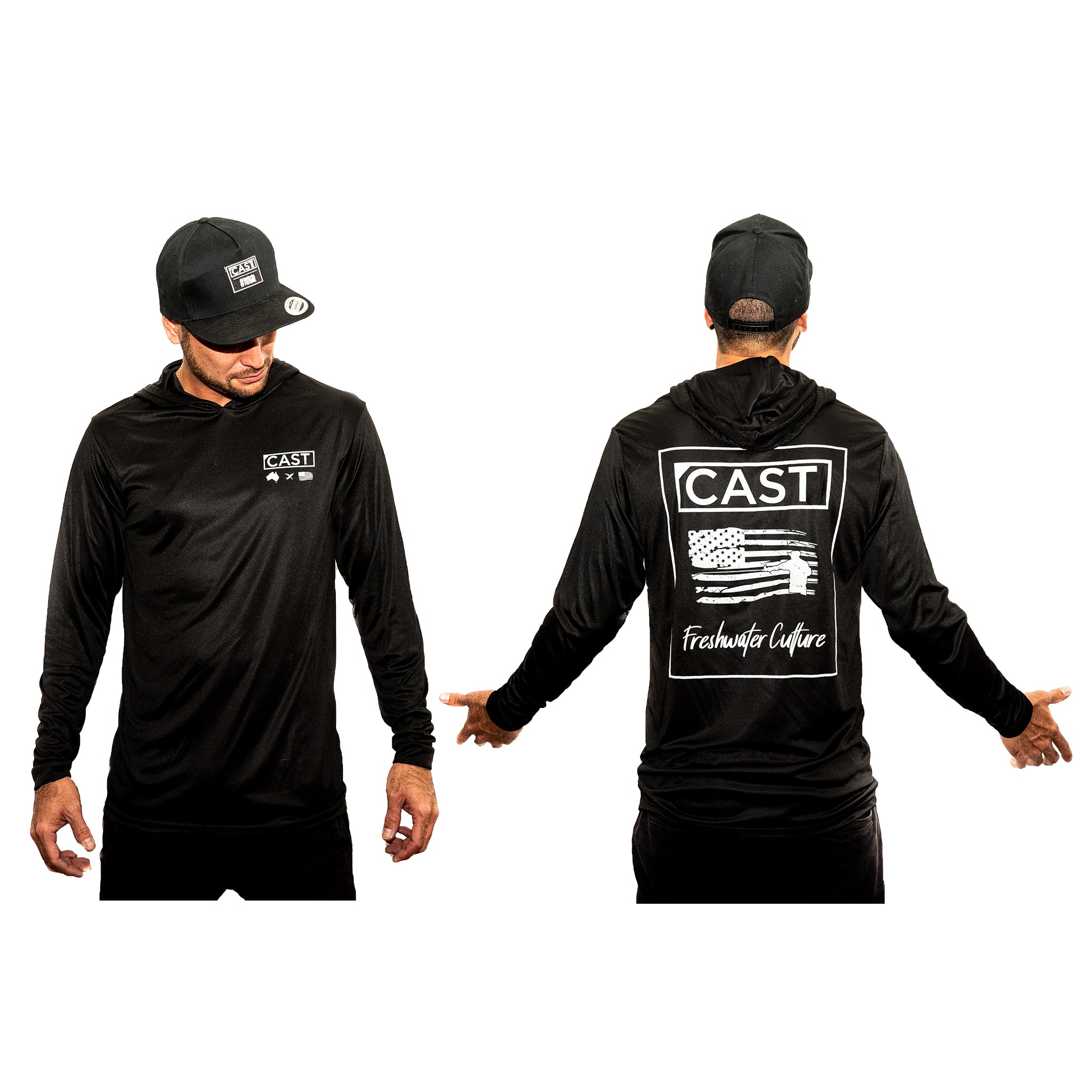 Cast Fishing Co Lightweight HOODED Performance Shirt - Freshwater Culture